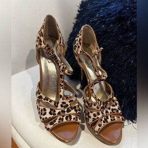 Leopard Print Women's Shoes
High heels 
With a platform